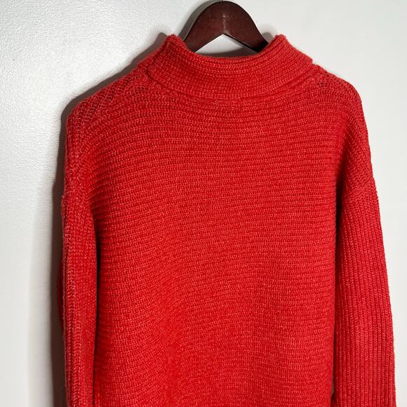 Anthropologie Pilcro Cowl Neck Sweater Womens XS Red Oversized Cuffed Sleeve - Picture 6 of 11